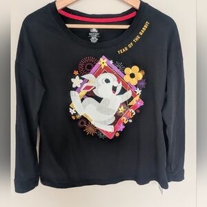 Disney Year of the Rabbit Lunar New Year 2023 Thumper Long Sleeve black Shirt S